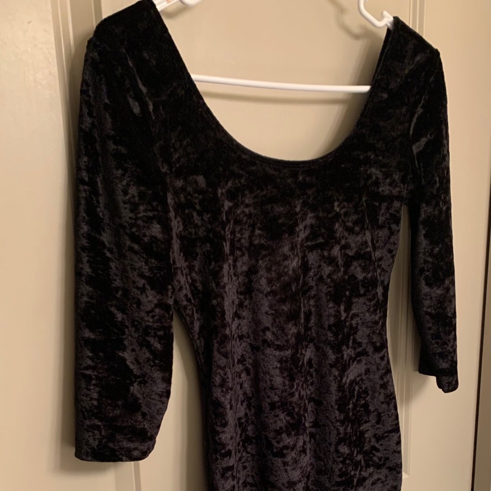 Low Scoop Back Velvet Dress